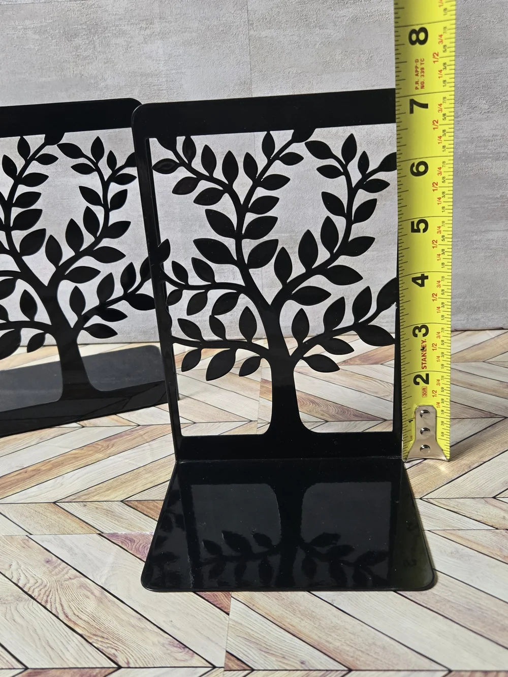 Black Metal Tree of Life Bookends Heavy Duty Decorative Book Ends Pair Of 2